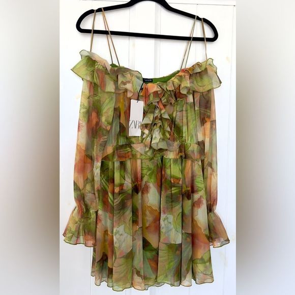 ZARA Printed Tulle Dress - Picture 6 of 14